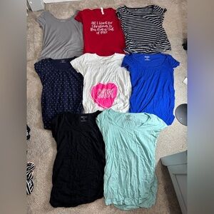 Lot of maternity short sleeve T shirts maternity tees basics neutrals medium